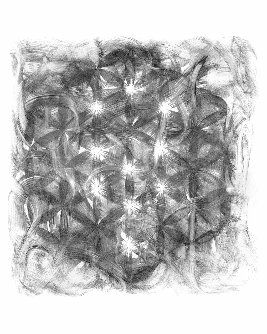 Sephirot è il fiore della vita, monotipo, 2019